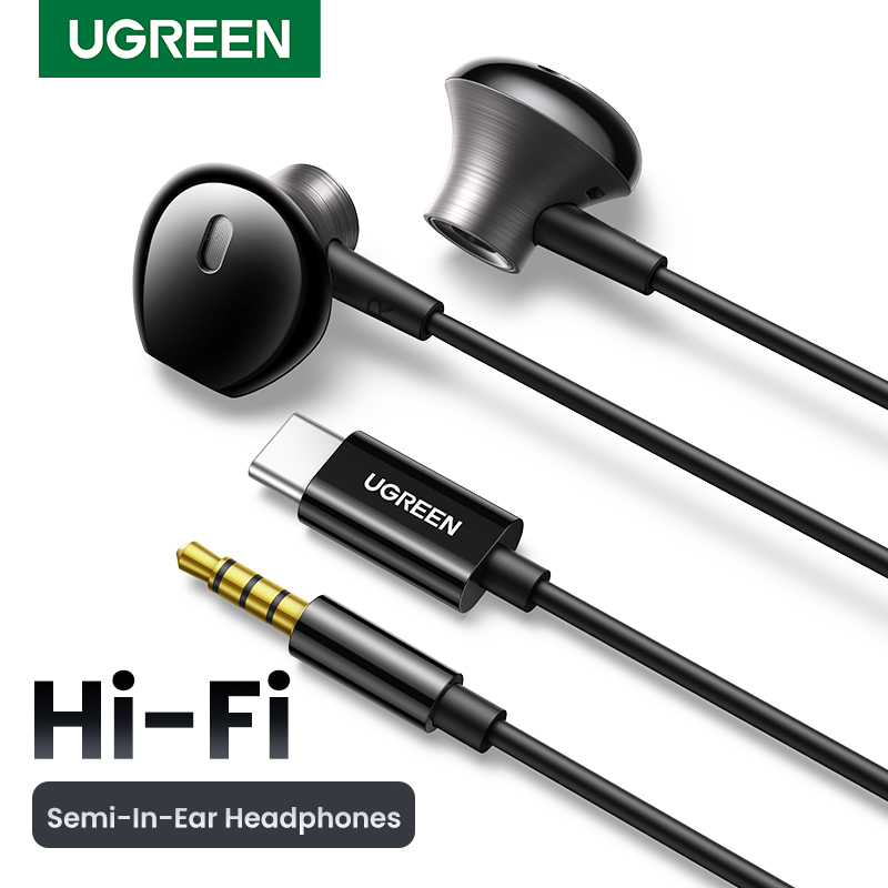 Wired Earphone Lightning - UGREEN Półotwarte przewodowe słuchawki douszne USB