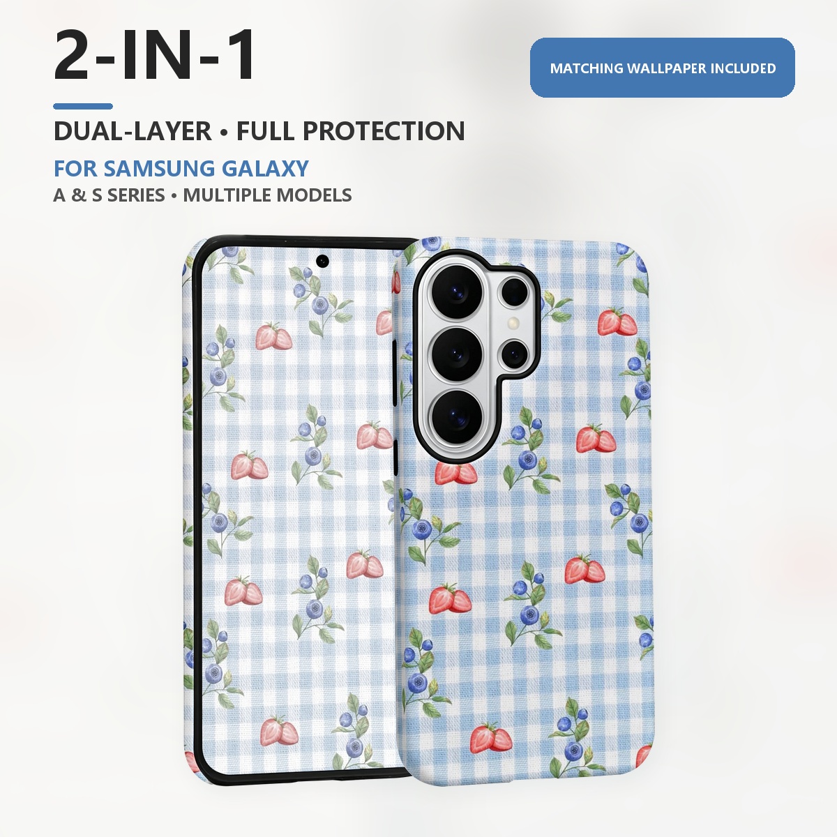 Samsung Galaxy S24 - Niebiesko-różowe etui na telefon z wzorem